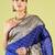 Blue soft silk blend banarasi jacuard work designer party wear saree with unstitched blouse piece