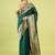 Green soft silk blend banarasi jacuard work designer party wear saree with unstitched blouse piece