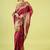 Maroon soft silk blend banarasi jacuard work designer party wear saree with unstitched blouse piece