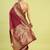 Maroon soft silk blend banarasi jacuard work designer party wear saree with unstitched blouse piece