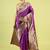 Purple soft silk blend banarasi jacuard work designer party wear saree with unstitched blouse piece