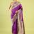 Purple soft silk blend banarasi jacuard work designer party wear saree with unstitched blouse piece
