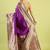Purple soft silk blend banarasi jacuard work designer party wear saree with unstitched blouse piece