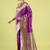 Purple soft silk blend banarasi jacuard work designer party wear saree with unstitched blouse piece