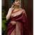 Maroon soft silk blend banarasi jacuard work designer party wear saree with unstitched blouse piece