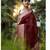 Maroon soft silk blend banarasi jacuard work designer party wear saree with unstitched blouse piece
