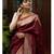 Maroon soft silk blend banarasi jacuard work designer party wear saree with unstitched blouse piece