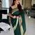 Green soft silk blend banarasi jacuard work designer party wear saree with unstitched blouse piece