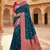 teal banarasi silk saree with pink zari border