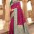 Pink soft banarasi silk saree with zari weaving meenakari design