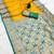 Yellow soft banarasi silk saree with zari weaving meenakari design