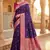 Violet soft banarasi silk saree with zari weaving meenakari design