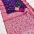 Violet soft banarasi silk saree with zari weaving meenakari design