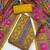 Women's yellow handwork chinnon dress material
