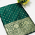 Green soft silk blend banarasi jacuard work designer party wear saree with unstitched blouse piece