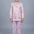 Boys lilac satin leaf embroidered sequined sherwani & trouser set with jacket