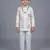 boys off white satin sherwani trouser set with embroidered jacket
