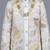 Boys off white satin leaf embroidered sequined sherwani & trouser set with jacket