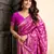 Pink silk blend banarasi saree with unstitched blouse piece
