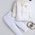 Boys ivory cotton satin chevron zigzag embroidered sequined sherwani & trouser set