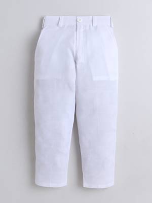 boys designer ivory cotton satin embroidered sherwani trouser set 5