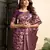 Purple silk blend banarasi saree with unstitched blouse piece