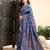 Royal blue soft silk blend banarasi jacuard work designer party wear saree with unstitched blouse piece