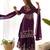 Purple color zari sequince embroidered work chinnon silk anarkali set
