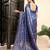 Royal blue soft silk blend banarasi jacuard work designer party wear saree with unstitched blouse piece