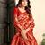 Red soft silk blend banarasi jacuard work designer party wear saree with unstitched blouse piece