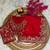 red color embroidery work fandy satin saree