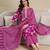 Pink cotton thread embroidery readymade suits