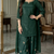 Green crep silk embroidered straight kurta dupatta salwar set