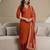Orange chanderi thread embroidery readymade suits