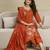 Orange chanderi thread embroidery readymade suits