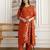 Orange chanderi thread embroidery readymade suits