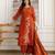 Orange chanderi thread embroidery readymade suits