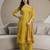 Yellow chanderi thread embroidery readymade suits