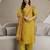 Yellow chanderi thread embroidery readymade suits