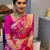 Pink silk blend banarasi saree with unstitched blouse piece