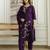 Purple chanderi thread embroidery readymade suits