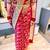 Red soft silk blend banarasi jacuard work designer party wear saree with unstitched blouse piece