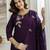 Purple chanderi thread embroidery readymade suits
