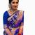 Royal blue soft silk blend banarasi jacuard work designer party wear saree with unstitched blouse piece
