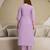 Light purple chanderi thread embroidery readymade suits