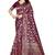 Wine soft silk blend banarasi jacuard work designer party wear saree with unstitched blouse piece