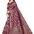 Wine soft silk blend banarasi jacuard work designer party wear saree with unstitched blouse piece