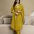 Mustard chanderi thread embroidery readymade suits
