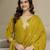 Mustard chanderi thread embroidery readymade suits