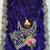 purple color embroidery work fandy satin saree
